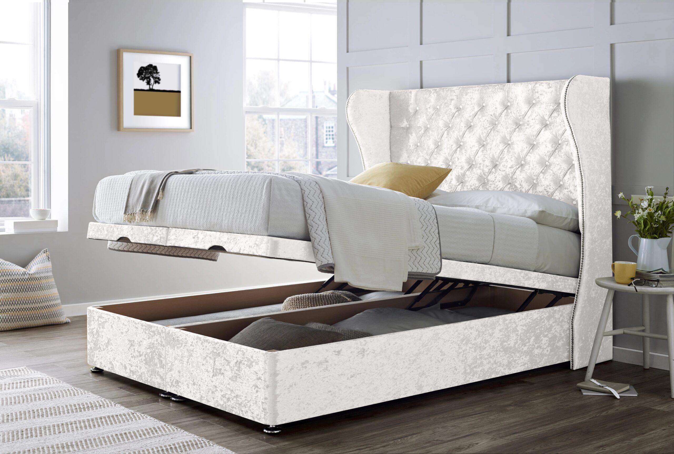 Headboard and ottoman deals set